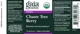 Label for Chaste Tree Berry