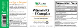 Label for Vitamin K2 + E Complex