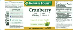 Label for Cranberry with Vitamin C