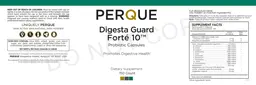 Label for Digesta Guard Forte 10 Probiotic Capsules