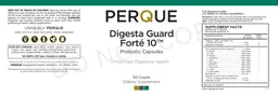 Label for Digesta Guard Forte 10 Probiotic Capsules