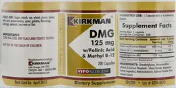 Label for DMG 125 mg w/Folinic Acid & Methyl B-12