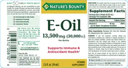 Label for E-Oil 13,500 mg (30,000 IU)