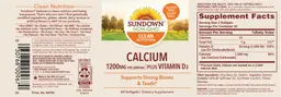 Label for Calcium 1200 mg Plus Vitamin D3