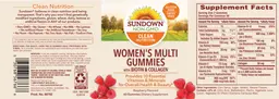 Label for Women's Multi Gummies with Biotin & Collagen Raspberry Flavored