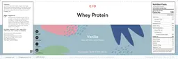 Label for Whey Protein Vanilla
