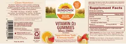 Label for Vitamin D3 Gummies 50 mcg