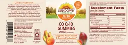 Label for Co Q-10 Gummies 200 mg Peach Mango Flavored