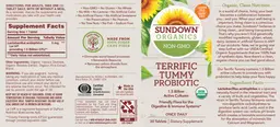 Label for Terrific Tummy Probiotic