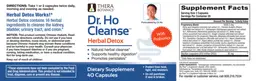 Label for Dr. Ho Cleanse Herbal Detox