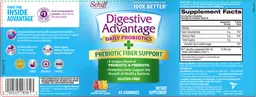 Label for Daily Probiotics + Prebiotic Fiber Support Natural Fruit Flavors