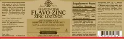 Label for Flavo-Zinc Lozenge Natural Lemon Lime Flavored