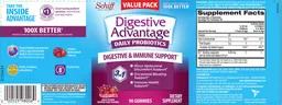 Label for Daily Probiotics Digestive & Immune Support Superfruit Blend