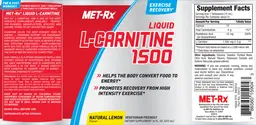 Label for Liquid L-Carnitine 1500 Natural Lemon Flavor