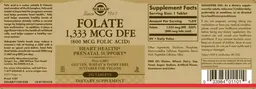 Label for Folate 1,333 MCG DFE (Folic Acid 800 mcg)