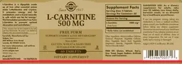 Label for L-Carnitine 500 mg
