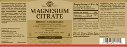 Label for Magnesium Citrate