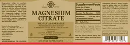 Label for Magnesium Citrate