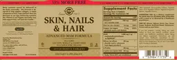 Label for Skin, Nails & Hair