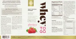 Label for Whey To Go Strawberry