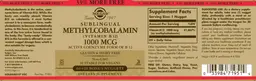 Label for Sublingual Methylcobalamin 1000 mcg