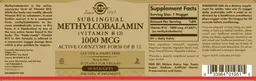Label for Sublingual Methylcobalamin 1000 mcg
