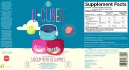 Label for U-Cubes Children's Calcium with D3 Gummies Strawberry