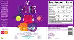 Label for U-Cubes Children's Multi-Vitamin and Mineral Gummies