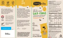 Label for Day-Time Soothing Syrup with UMF 10+ Manuka Honey Orange Flavor