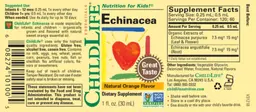 Label for Echinacea Natural Orange Flavor