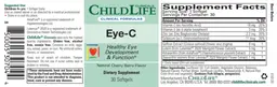 Label for Eye-C Natural Cherry Berry Flavor