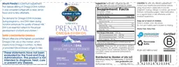 Label for Prenatal Omega-3 Fish Oil Lemon Flavor