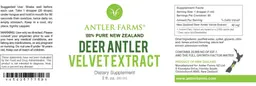 Label for Deer Antler Velvet Extract