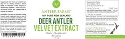 Label for Deer Antler Velvet Extract