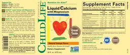 Label for Liquid Calcium with Magnesium Natural Orange Flavor