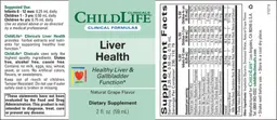 Label for Liver Health Natural Grape Flavor