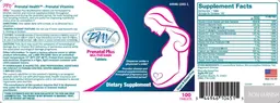 Label for Prenatal Plus Multivitamin
