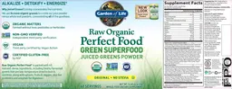 Label for Raw Organic Perfect Food Original