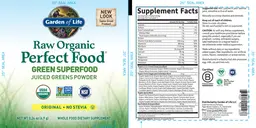 Label for Raw Organic Perfect Food Original