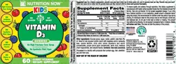 Label for Kids Vitamin D3 Gummies