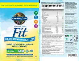 Label for Raw Organic Fit Original