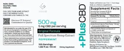 Label for PlusCBD Original Formula Peppermint