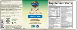Label for RAW Enzymes Men 50 & Wiser
