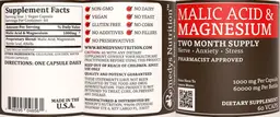 Label for Malic Acid & Magnesium 1000 mg