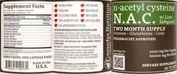 Label for N-Acetyl Cysteine N.A.C. w/Liver Safeguard 1000 mg