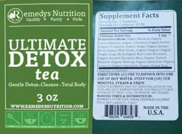 Label for Ultimate Detox Tea