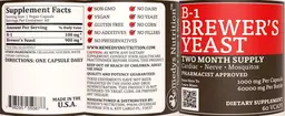 Label for B-1 Brewer's Yeast 1000 mg