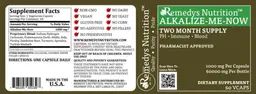 Label for Alkalize-Me-Now 1000 mg