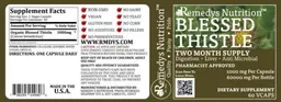 Label for Blessed Thistle 1000 mg