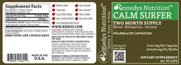 Label for Calm Surfer 1000 mg